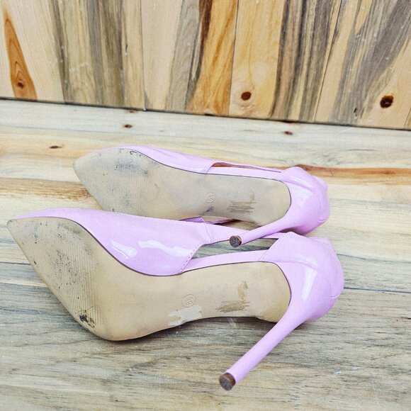 Lulus Vanna Pink Patent Pointed-Toe Pumps - Picture 7 of 8